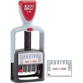 2000 plus 011034 To-farvers ord dater 1 3/4 x 1 """" Modtaget """" Selvindlukende bl?/r?d