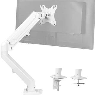 Vivo Articulating Single 17 til 27 tommer pneumatisk fjederarm Klemme p? Desk Mount Stand | Passer 1 sk?rm sk?rm med Max Vesa 100x100 White (Stan