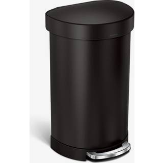Simplehuman 45L halvrund pedalspand, sort