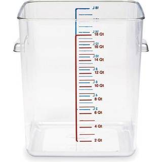 Rumbermaid kommercielle produkter Plastplads Besparende firkantet madopbevaringsbeholder til køkken/sous vide/mad prep 18 liter clear (FG631800CL