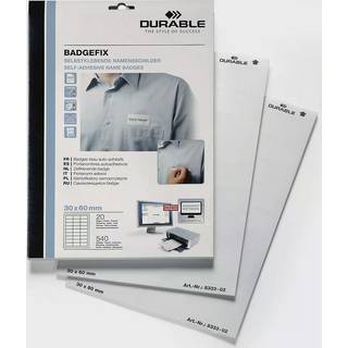 Durable navneskilt af tekstil BADGEFIX 30x60mm selvklæbende