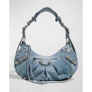 Balenciaga Le Cagole Small denim shoulder bag - blue - One Size
