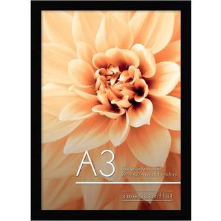 AmericanFlat A3 -billedramme i sort - sammensat tr? med knust resistent glas - vandrette og lodrette formater til v?g - 11,7 x 16,5 i