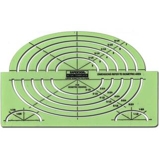 -Chartpak ellipses Udkast til skabeloner Store isometriske ellipser 25 ellipser hver