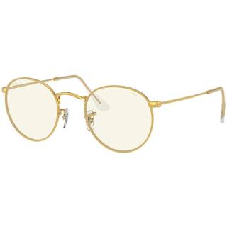 Ray-Ban RB3447 Round Metal Blue-Light Block 9196BL 47 Briller Mænd Guld - Gold - 47mm