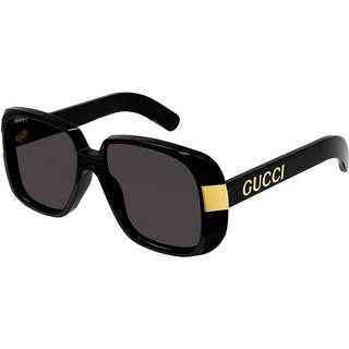 Gucci Kvinde GG0318S 005 Solbriller Acetat Sort Grå Firkantet Normal