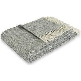 Uldplaid - 100% Ny ren uld  - 130x200 cm - Blødt uldtæppe i mønstret grå - Nordstrand Home plaid