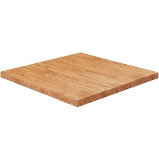 firkantet bordplade 80x80x4 cm behandlet massivt eg lysebrun