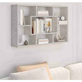 væghylde 85x16x52,5 cm konstrueret træ betongrå