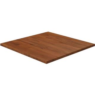 firkantet bordplade 50x50x1,5 cm behandlet massivt eg mørkebrun