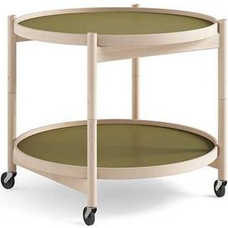 Brdr. Krüger Bølling bakkebord 60 cm. - bøg ubehandlet, bakke 1: leaf / bakke 2: leaf