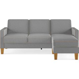 Sofa 3 sæder med chaiselong i grå