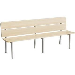 Sofa Pausa 551, 2000 mm, birk laminat, alugråt stel