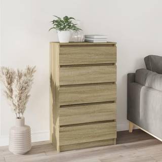 kommode 60x36x103 cm konstrueret træ sonoma-eg