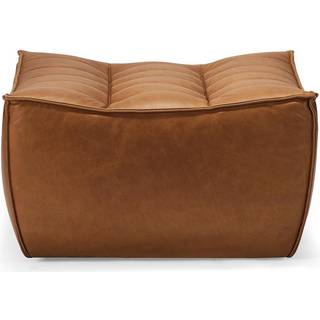 Ethnicraft N701 fodskammel 70x70 cm Aniline leather brown