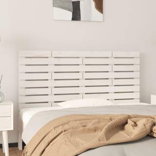 sengegavl 126x3x63 cm massivt fyrretræ hvid
