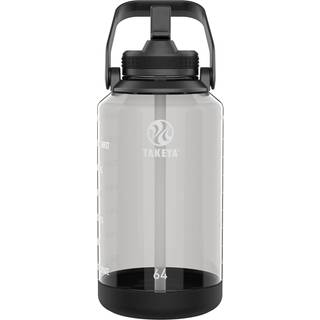 Takeya 64 oz motiverende vandflaske med str?l?g med tidsmark?r halv gallon premium kvalitet BPA gratis tritan plast stormfuld sort