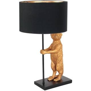 Animaux 7202ZW bordlampe, metal, hør, sort