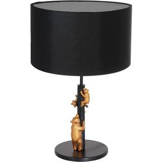 Animaux 7203ZW bordlampe, metal, hør, sort