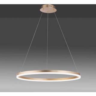 Paul Neuhaus LED-hængelampe Titus, Ø 80 cm, messing, dæmpbar