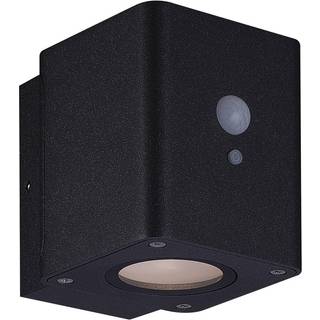 Megatron Loky LED-solcellevæglampe, sensor, kantet