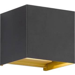 Thore LED udendørs væglampe, sort/guldfarvet, bredde 11 cm