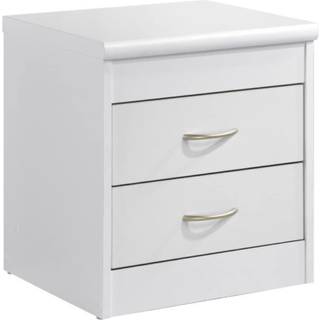 Hodedah 2-skuffer natbord i hvid