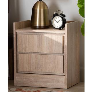 Baxton Studio Hale moderne og moderne eg F?rdig tr? 1-d?rs natbord