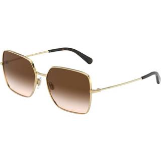 Dolce & Gabbana Kvinde DG2242 02/13 Solbriller Metal Guld Brun Firkantet Normal Skygge