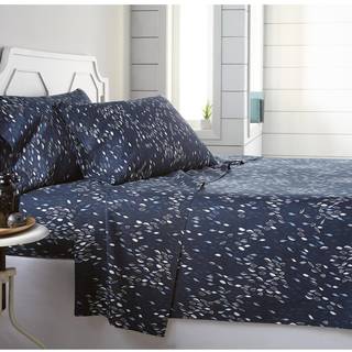 Southshore Fine Living Inc. Botanical Leaves Collection 4-Piece 14-tommer Deep Pocket Sheet Set Easy Care Krympningsfrit ark s?t med 1 fladt ark