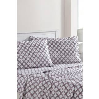 Moderne tr?de trykt 4-delt ekstra bl?dt senget?j og pudebetr?k s?t dyb lomme op til 16 tommer madras Cara Cal King