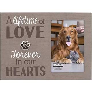 Malden Int Designs 4x6 Pet Sentiment Picture Frame En levetid af kærlighed for evigt i vores hjerter MDF Wood Brown
