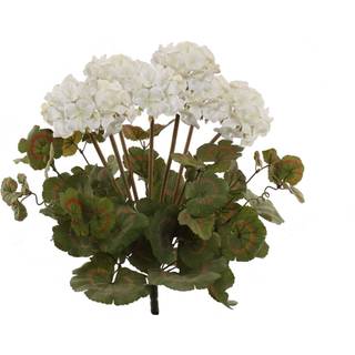 Larksilk White Artificial Geranium Flower Bush | Dekorativ silke kunstig plante perfekt til udend?rs eller indend?rs d? Cor | 18-tommer h?j