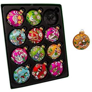 Kurt Adler GG0638 65mm 12 dage med juleglas Ornament s?t 12 stykker