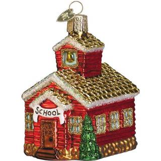 Gamle verdens julel?rer gaver glasbl?st ornamenter til juletr?skolehus