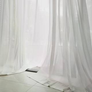 Mimou Mimmi Gardin Genanvendt Stof Enkelt Bredde Natural White 140x250 Cm - Gardinlængder Genanvendt Polyester Off-White - WISD19720