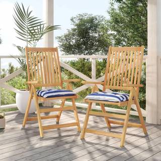 Stolehynder Oxfordstof - 2 / Blå og hvid / 50 x 50 x 7 cm