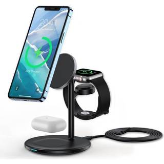 CHOETECH 3IN1 INDUKTIONSLADESTATION TIL TELEFON/HØRETELEFONER/UR SORT