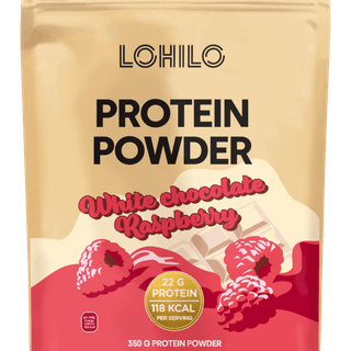 Proteinpulver m. hvid chokolade- og hindbærsmag (På lager i varehus)