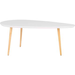 Vado sofabord med naturben, 60 x 110 x 45 cm, hvid