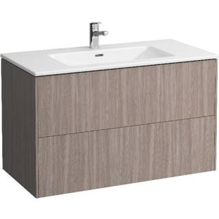 Laufen Base møbelsæt 100 cm med 2 skuffer inkl. Pro S Slim håndvask. Lys elm