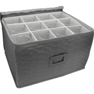 Sorbus Stemware Storage Chest - Deluxe Quilted Case med opdelere - Service til 12 - Fantastisk til at beskytte eller transportere vinglas champag