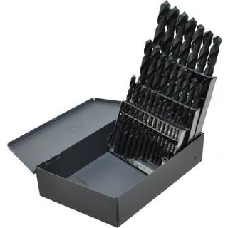 Chicago Latrobe 57714 150-serie High-Speed ???teel Jobber L?ngde Borbit Set med metalkasse sort oxid finish 118 graders konventionelle punkt tom