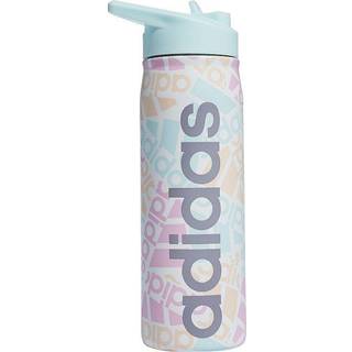 adidas 600 ml (20 oz) halm top metal vandflaske varm/kold dobbeltv?gget isoleret 18/8 rustfrit st?l adi multi collage/n?sten bl?/gr? en st?rrelse