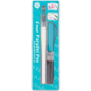 Pilot Parallel Pen Premium Caligraphy Pen s?t 4,5 mm nib hvid t?nde med teal accenter (14682)