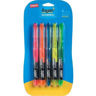 Staples Hype! Liquid Highlights Assortered 5/Pack