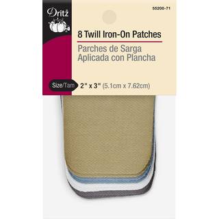 Dritz Twill 2 x 3-tommer 8 t?ller Assorterede Iron-on Patches Light Colors