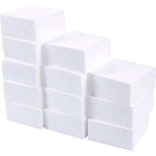 Juvale 12 Pack Foam Blocks til h?ndv?rk Polystyren mursten rektangler til blomsterarrangementer Art Supplies Holiday Decor (4 x 4 x 2 i hvid)