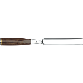 KAI Shun Premier Tim Mälzer Fleischgabel 16,5 cm - AUS8A-Stahl - Griff Pakkaholz - Braun,Silber