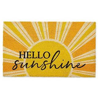 Dii Natural Coir Doormat Dekorativ Hello Mat 17x29 Gul hej solskin